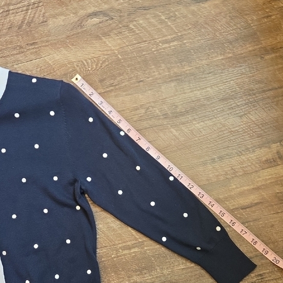 Cynthia Rowley Blue and White Polka Dot Cardigan Small 100% Cotton New W/Tags - Picture 7 of 11